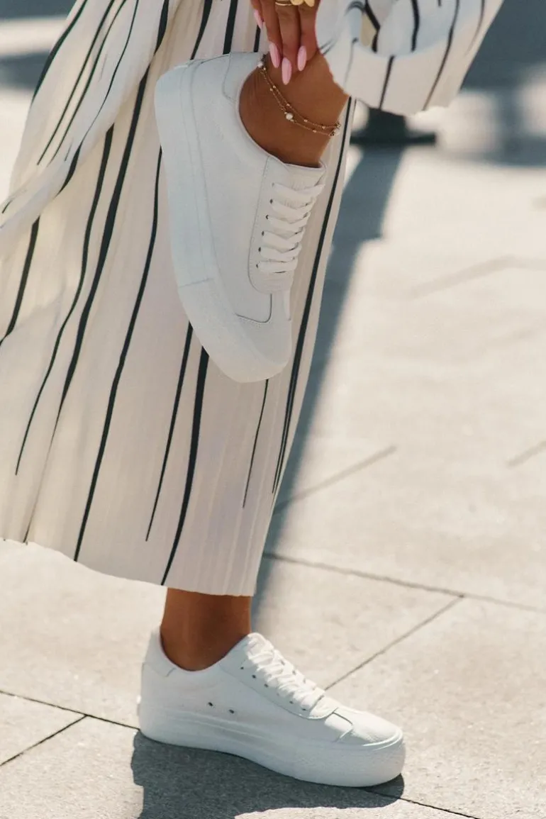 Trampki Damskie Na Platformie Big Star RR274337 Białe