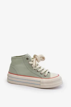 Trampki Damskie Na Platformie Miętowe Aineri