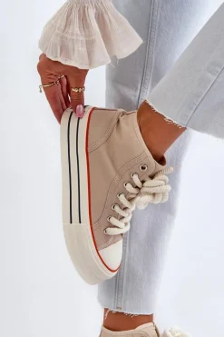 Trampki Damskie Na Platformie Beżowe Aineri