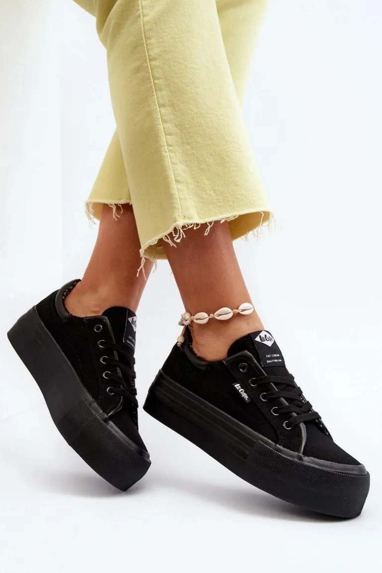 Trampki Damskie Na Platformie Lee Cooper LCW-24-31-2180 Czarne