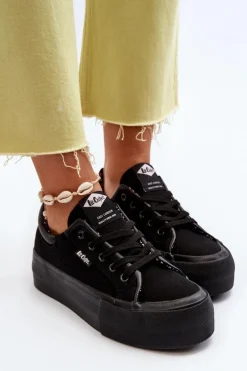 Trampki Damskie Na Platformie Lee Cooper LCW-24-31-2180 Czarne