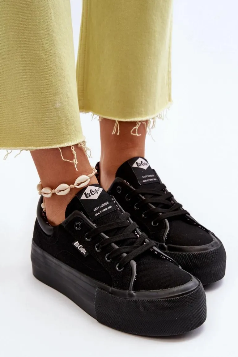 Trampki Damskie Na Platformie Lee Cooper LCW-24-31-2180 Czarne