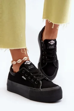 Trampki Damskie Na Platformie Lee Cooper LCW-24-31-2180 Czarne
