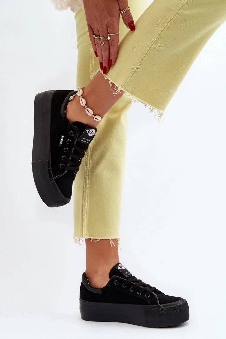 Trampki Damskie Na Platformie Lee Cooper LCW-24-31-2180 Czarne