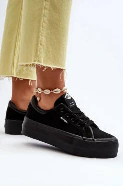 Trampki Damskie Na Platformie Lee Cooper LCW-24-31-2180 Czarne