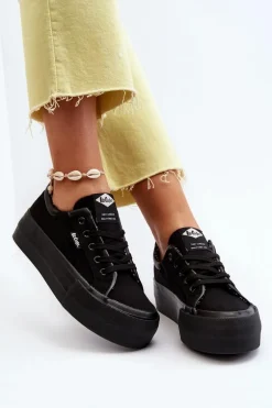 Trampki Damskie Na Platformie Lee Cooper LCW-24-31-2180 Czarne
