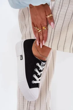 Trampki Damskie Na Platformie LEE ISLA C WOMEN LOW 50251001 Czarne