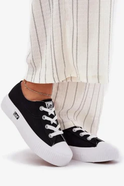 Trampki Damskie Na Platformie LEE ISLA C WOMEN LOW 50251001 Czarne