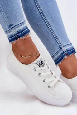 Trampki Damskie Na Platformie LEE ISLA C WOMEN LOW 50251001 Białe