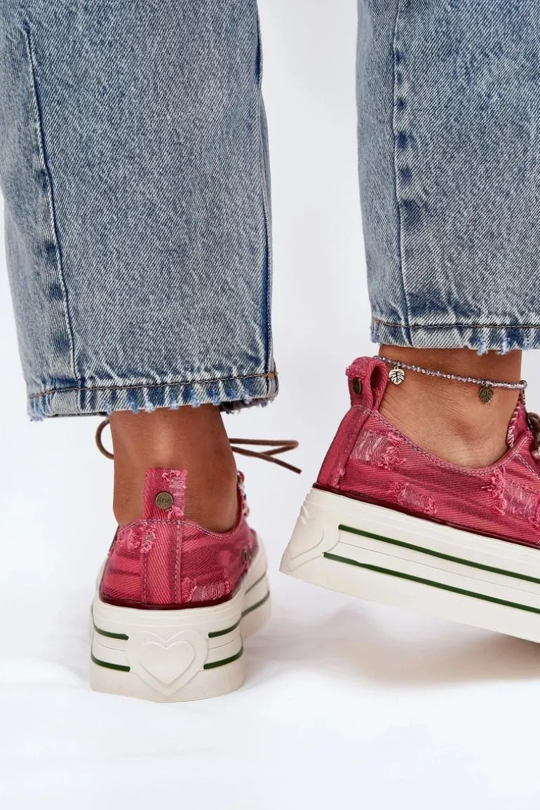 Trampki Damskie Na Platformie GOE RR2N4104 Czerwone