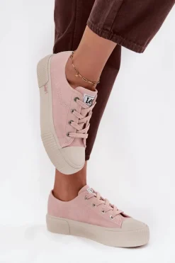 Trampki Damskie Na Platformie LEE ISLA C WOMEN LOW 50253001.78E Różowe