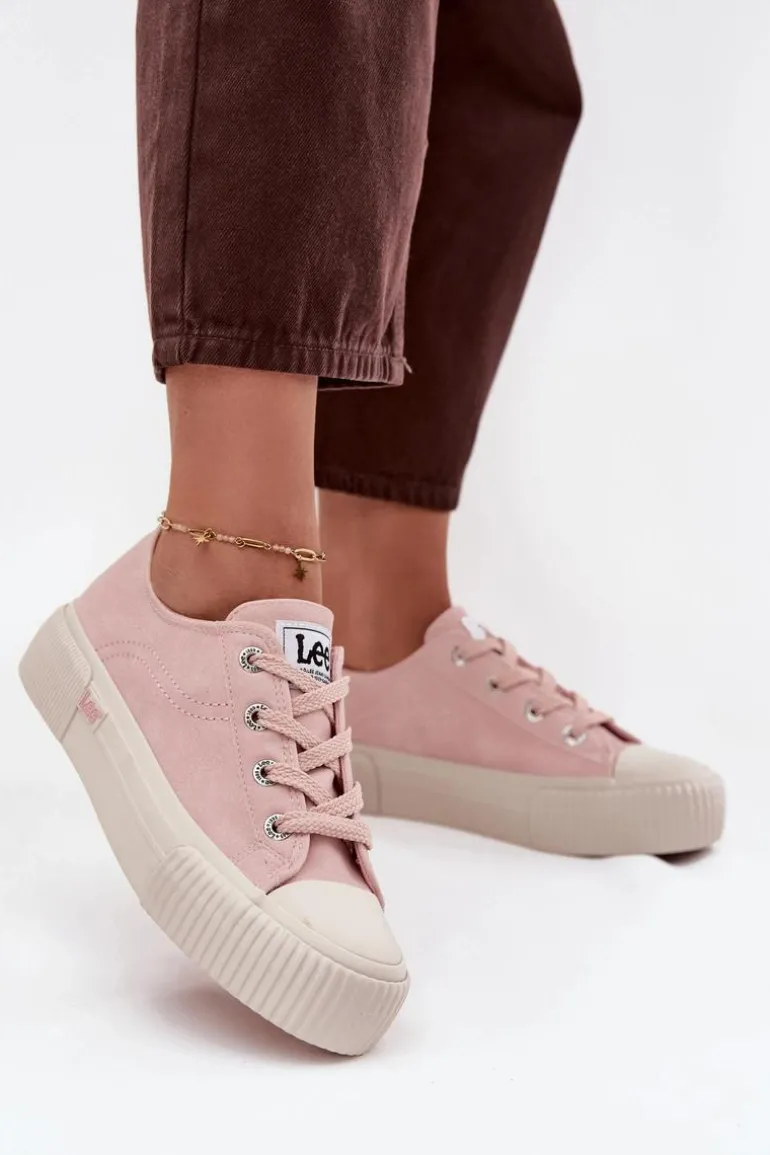 Trampki Damskie Na Platformie LEE ISLA C WOMEN LOW 50253001.78E Różowe