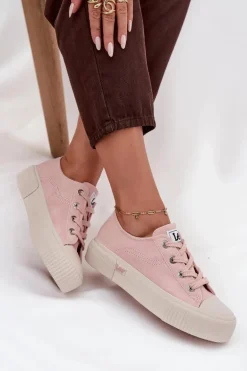 Trampki Damskie Na Platformie LEE ISLA C WOMEN LOW 50253001.78E Różowe
