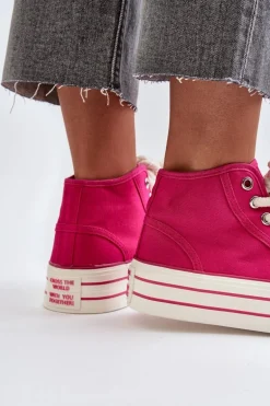 Trampki Damskie Na Platformie Fuksja Aineri