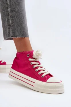 Trampki Damskie Na Platformie Fuksja Aineri