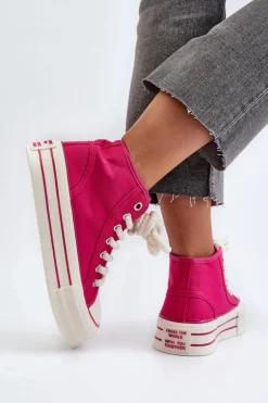 Trampki Damskie Na Platformie Fuksja Aineri