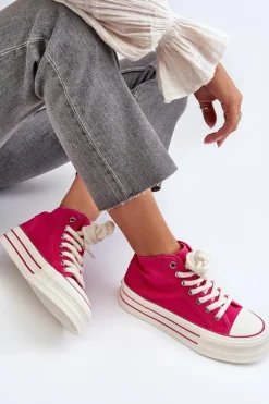 Trampki Damskie Na Platformie Fuksja Aineri