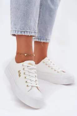 Trampki Damskie Na Platformie Lee Cooper LCW-25-02-3289 Białe
