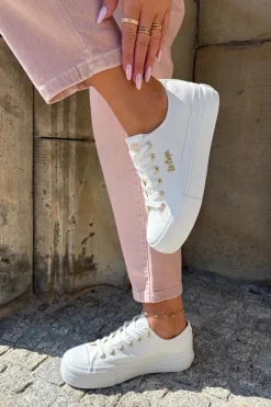 Trampki Damskie Na Platformie Lee Cooper LCW-25-02-3289 Białe