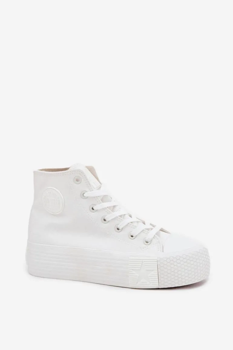 Trampki Damskie Na Platformie Big Star RR274743 Białe