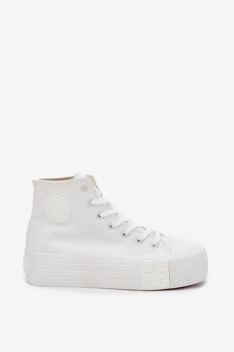 Trampki Damskie Na Platformie Big Star RR274743 Białe