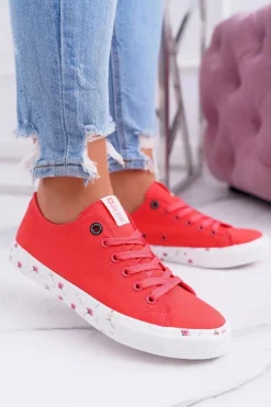 Trampki Damskie Niskie Big Star Czerwone DD274709