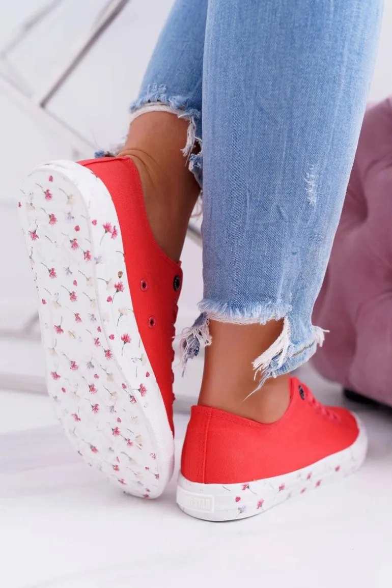 Trampki Damskie Niskie Big Star Czerwone DD274709