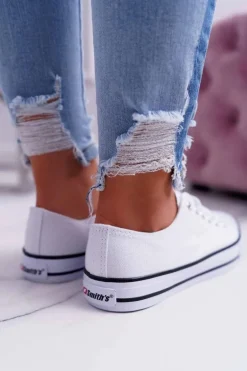 Trampki Damskie Niskie Smith's Białe