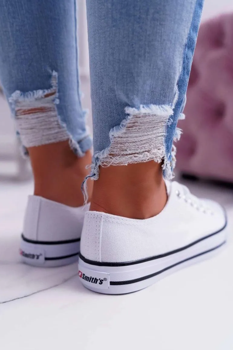 Trampki Damskie Niskie Smith's Białe