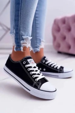 Trampki Damskie Niskie Smith's Czarno Białe