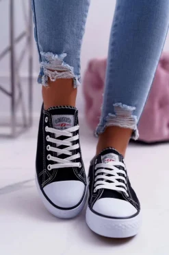 Trampki Damskie Niskie Smith's Czarno Białe