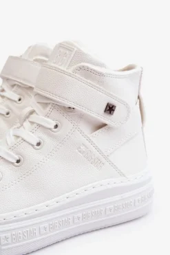 Trampki Damskie Ocieplane Na Platformie Big Star Białe MM274006