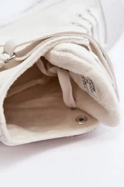 Trampki Damskie Ocieplane Na Platformie Big Star Białe MM274006