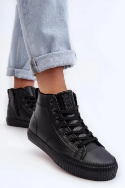 Trampki Damskie Ocieplane Na Suwak Czarne Big Star MM274020