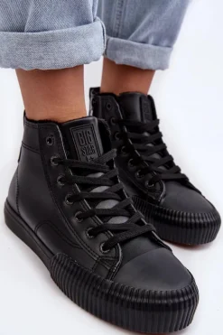 Trampki Damskie Ocieplane Na Suwak Czarne Big Star MM274020