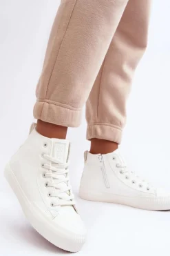 Trampki Damskie Ocieplane Na Suwak Białe Big Star MM274017