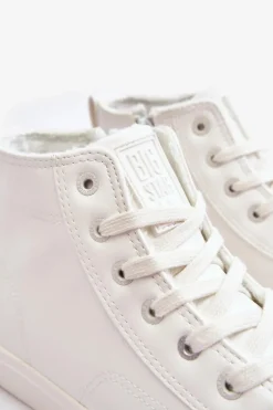 Trampki Damskie Ocieplane Na Suwak Białe Big Star MM274017