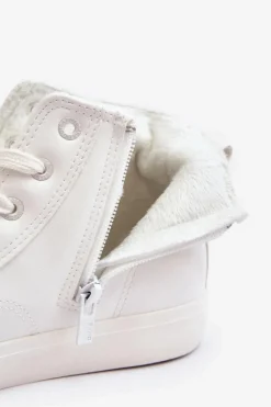 Trampki Damskie Ocieplane Na Suwak Białe Big Star MM274017