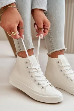 Trampki Damskie Ocieplane Z Eko Skóry Białe Big Star OO274932