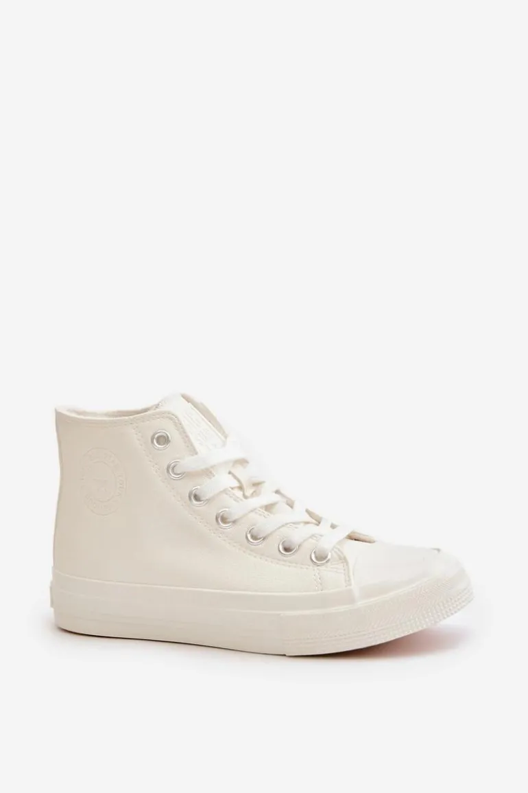 Trampki Damskie Ocieplane Z Eko Skóry Białe Big Star OO274932