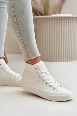 Trampki Damskie Ocieplane Z Eko Skóry Białe Big Star OO274932