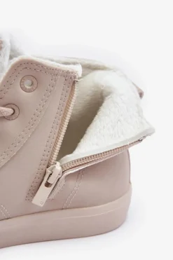 Trampki Damskie Ocieplane Na Suwak Jasnobeżowe Big Star MM274018