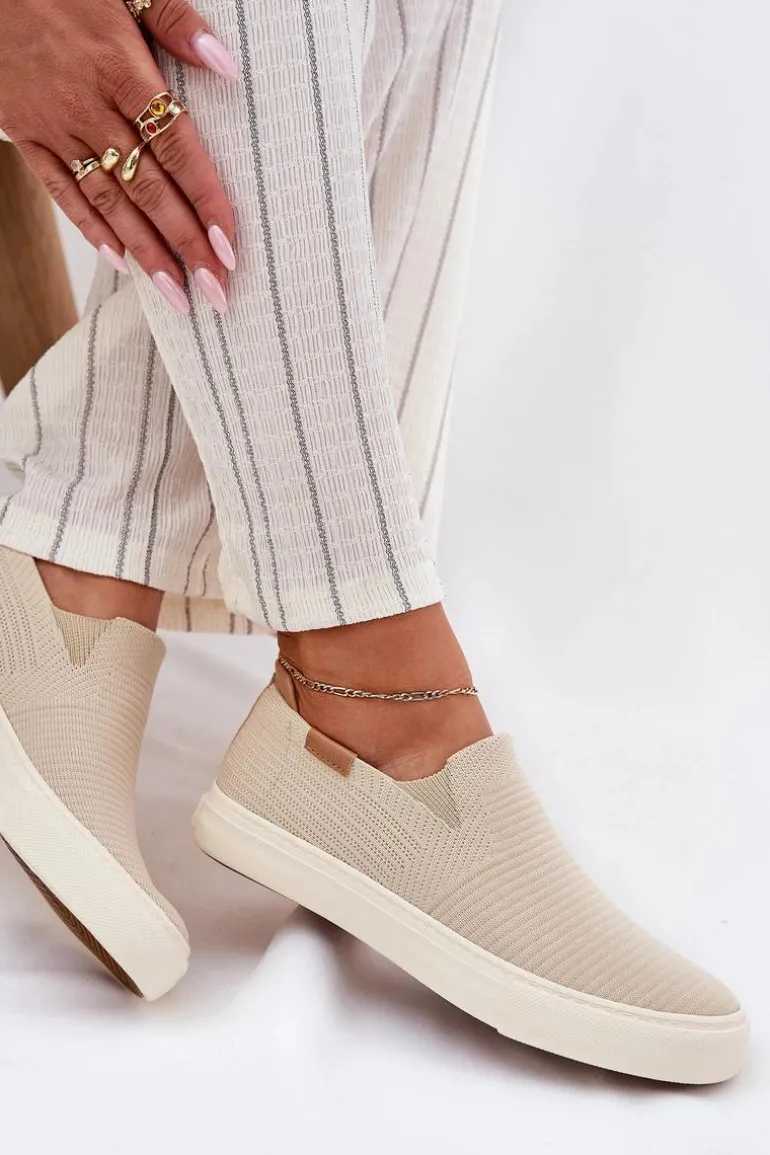 Trampki Damskie Slip-On Big Star RR274721 Beżowe