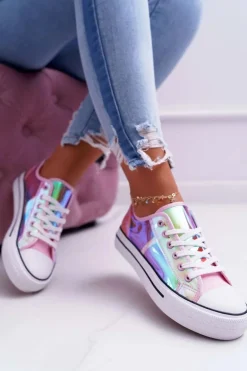 Trampki Damskie Transparentne Różowe Miltown