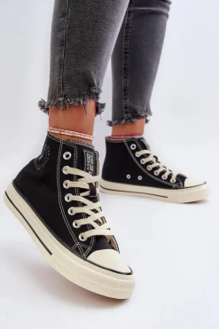 Trampki Damskie Wysokie Big Star NN274283 Czarne