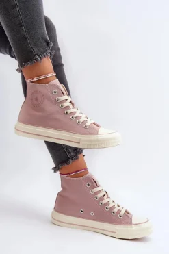Trampki Damskie Wysokie Big Star NN274277 Różowe