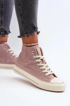 Trampki Damskie Wysokie Big Star NN274277 Różowe
