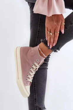 Trampki Damskie Wysokie Big Star NN274277 Różowe