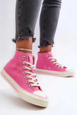 Trampki Damskie Wysokie Big Star NN274282 Różowe