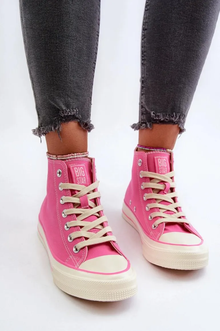 Trampki Damskie Wysokie Big Star NN274282 Różowe